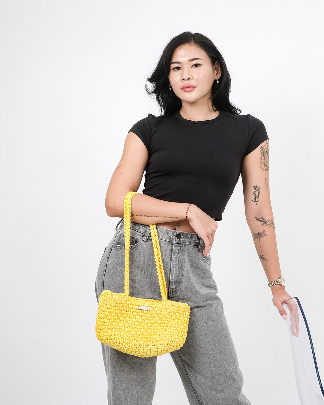 Lydia Crochet Shoulder-Bag in Buttermilk