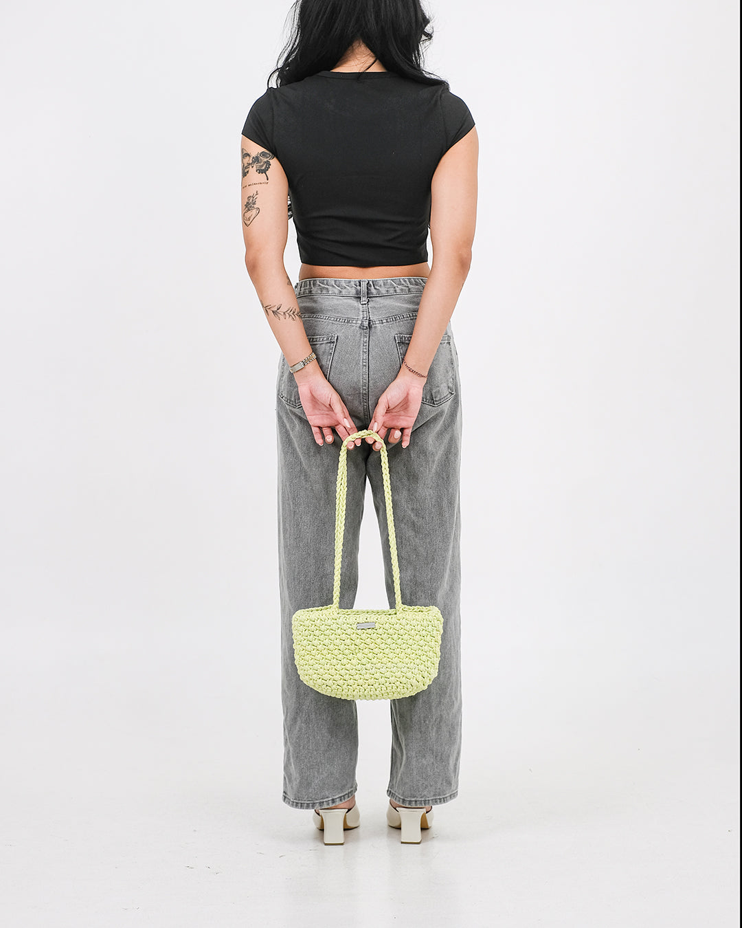 Lydia Crochet Shoulder-Bag in Summer Green
