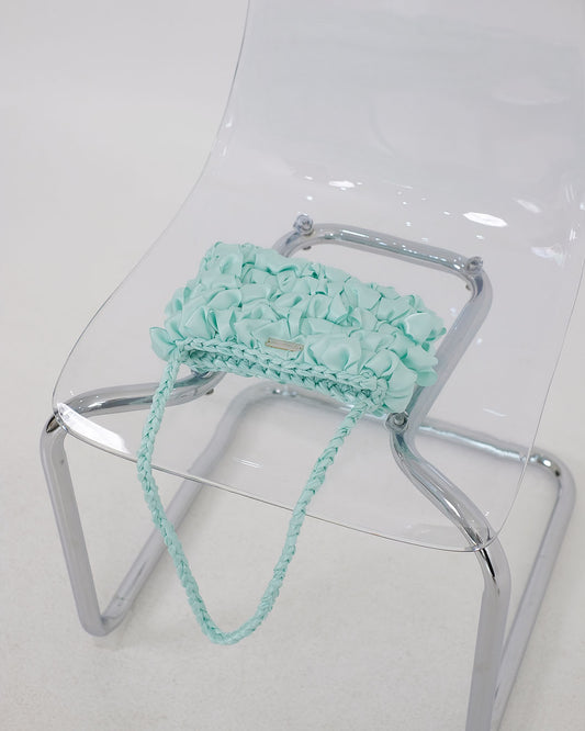 Lila Ribbon Crochet Shoulder Bag - Crystalline